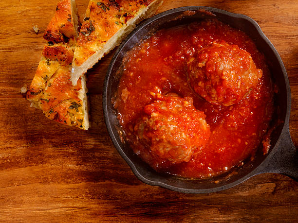 Veal and Pork Meatballs in Tomato Sauce -Photographed on Hasselblad H3D-39mb Camera