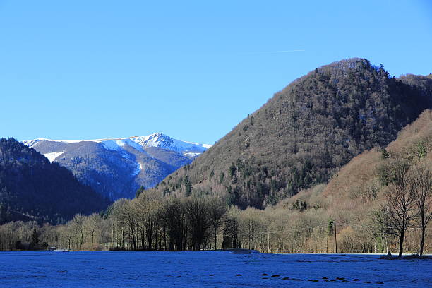 snowy mountains des vosges - stosswihr photos et images de collection