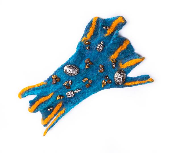 istock Brooch made of felt wool on a white background 531403196