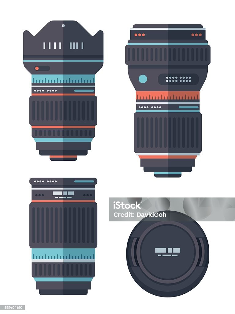 Camera Lens Reference Design Camera Lens Flat Design Set Stock Illustration - Download Image Now ...