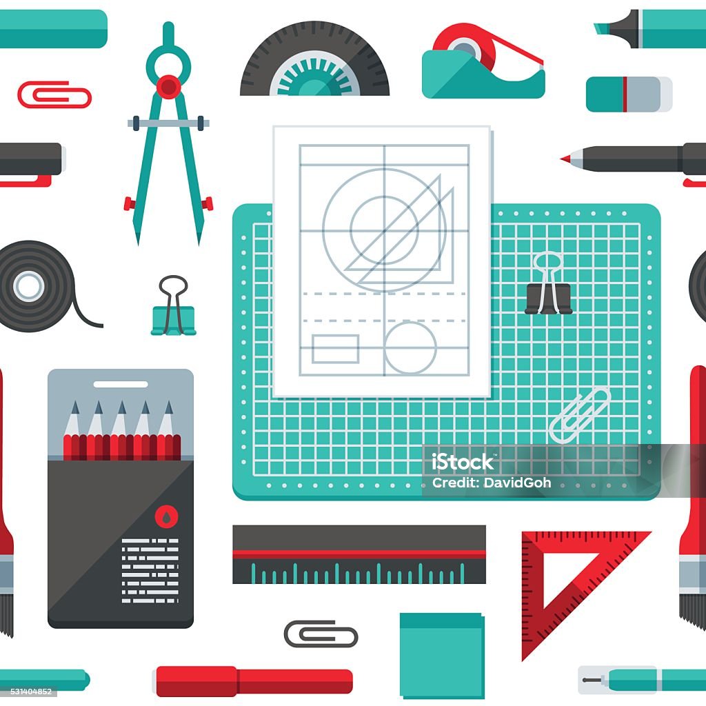 Design For Drawing File Drafting Flat Design Pattern Stock Illustration - Download Image Now ...