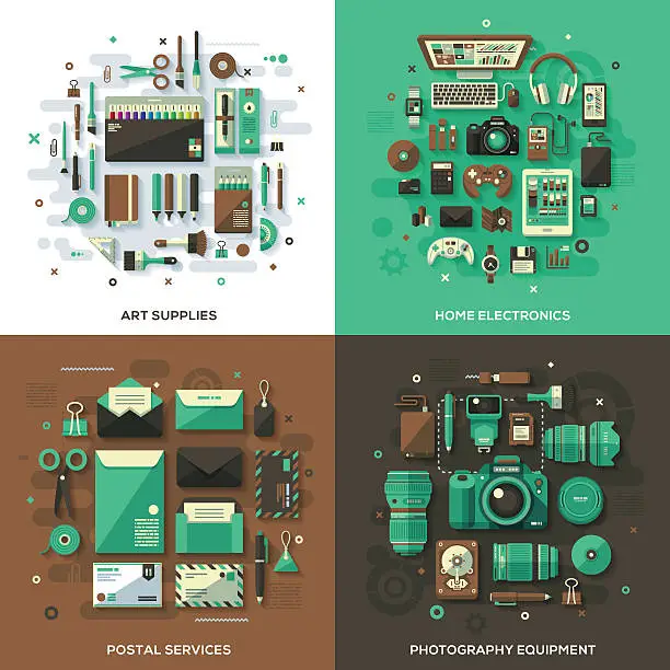Vector illustration of Modern Products & Services Concepts
