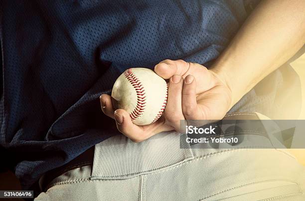 Baseball Pitcher Ready To Pitch Close Up Of Hand Stock Photo - Download Image Now - Baseball - Sport, Baseball - Ball, Baseball Pitcher