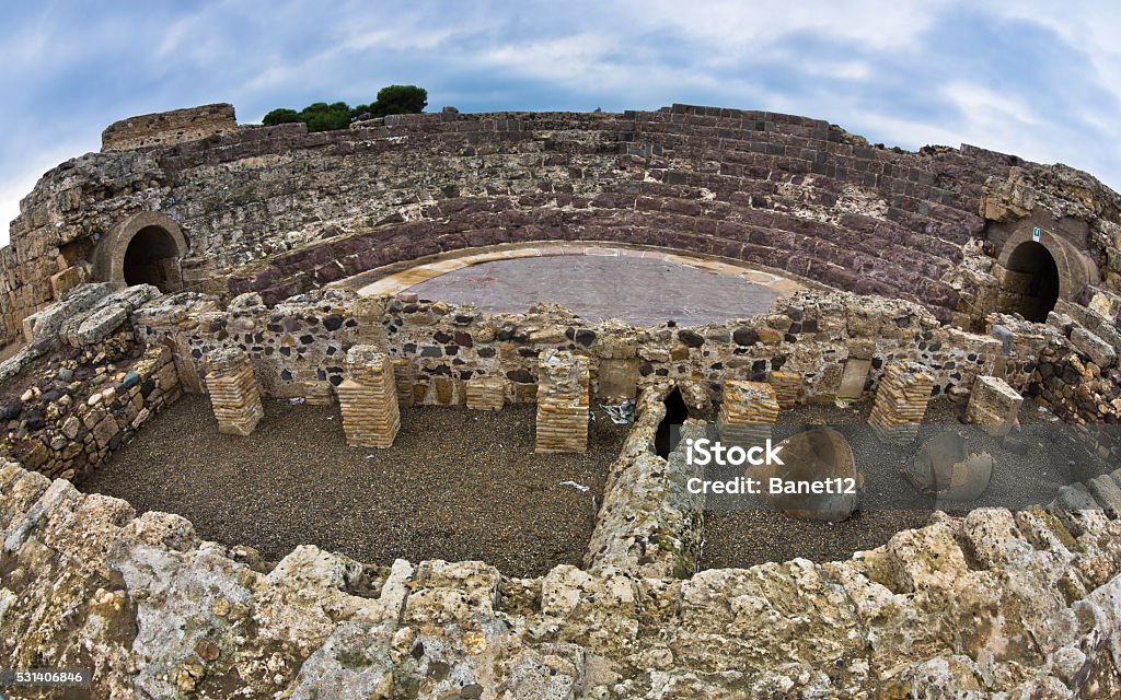 Ruins of old roman city of Nora, island of Sardinia Ruins of old roman city of Nora, island of Sardinia, Italy Ancient Stock Photo