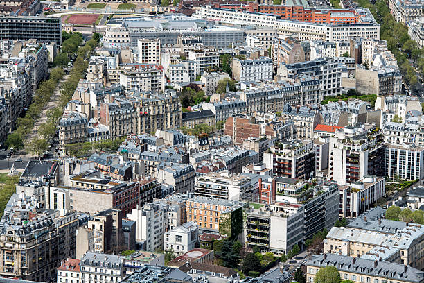 istock Paris sunny blue sky aerial view 531407434