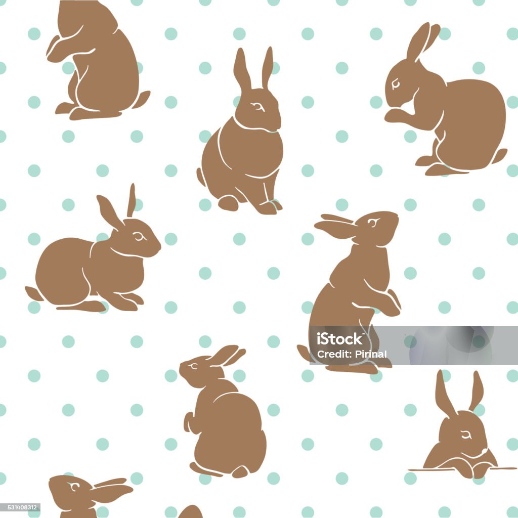 Rabbit Pattern Blue Rabbit Pattern Brown And Blue Stock Illustration - Download Image Now ...