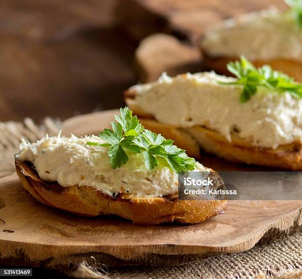 Toasted Bread With A Salted Codfish Mousse Stock Photo - Download Image Now - Cod, Glue, 2015