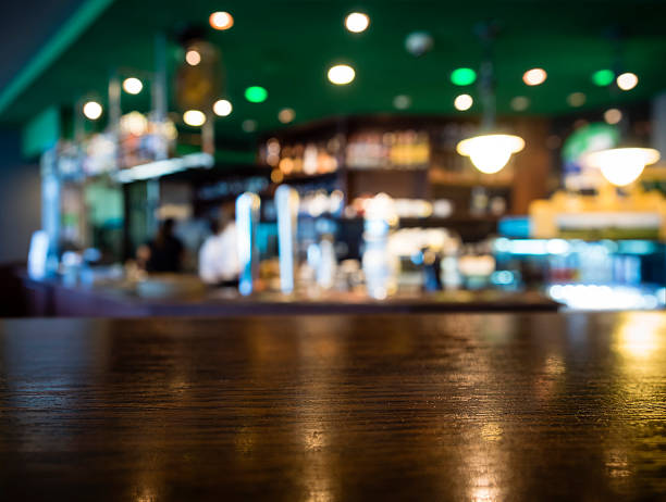 istock Table top Counter with Blurred Bar Restaurant Background 531414244