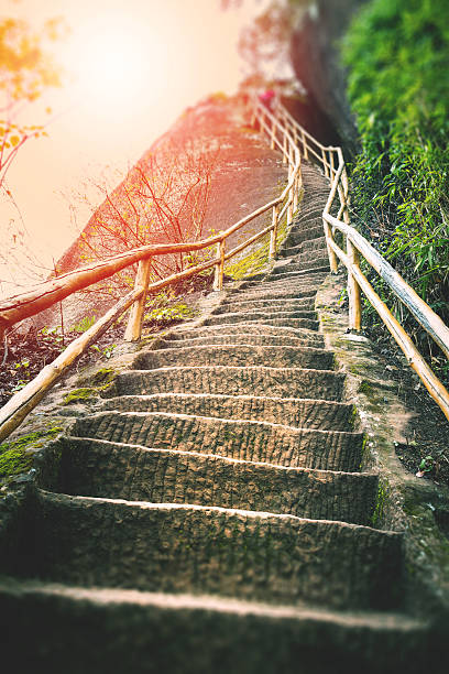 stairs on mountain - instrumentstall bildbanksfoton och bilder