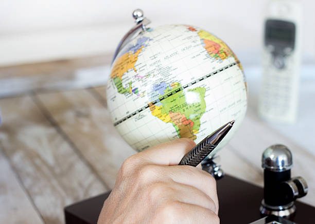 istock Businesswoman working with world map in the office 531414640
