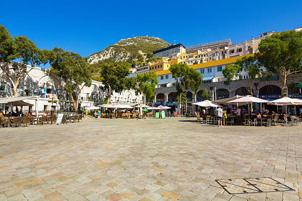 Grand Casemates Square, Gibraltar, Spain stock photo