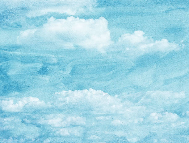 istock Blue watercolor cloud and sky. 531417245