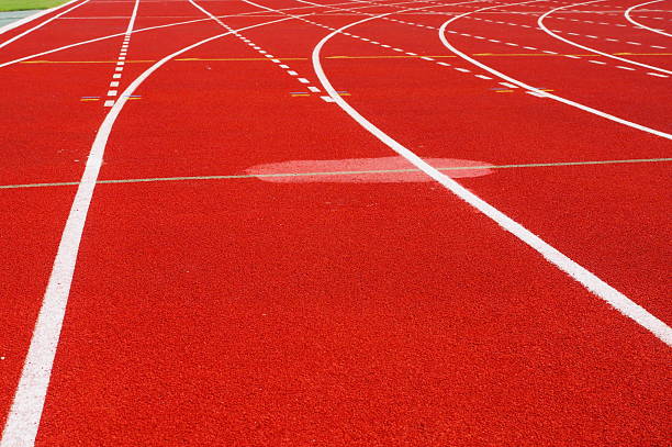 istock Running track for athletes  in stadium 531418165