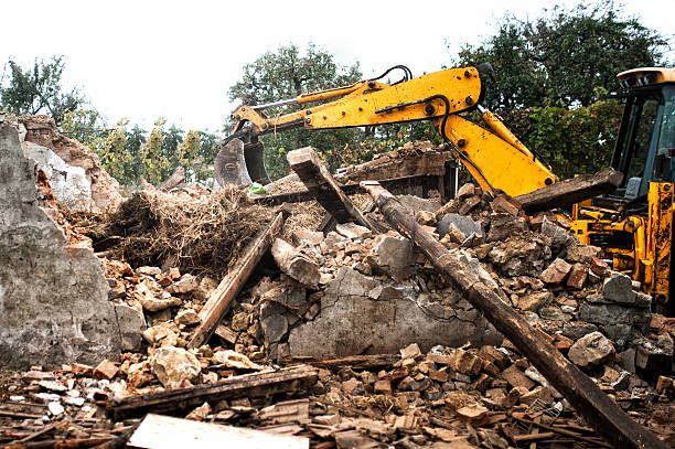 istock Hydraulic crusher, industrial excavator machinery working 531418241