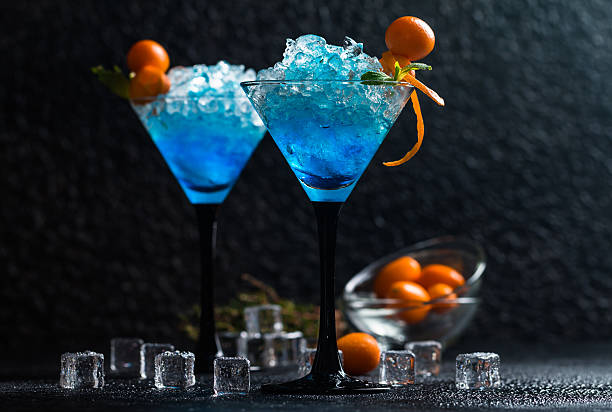 istock Blue cocktail in martini glasses 531418292
