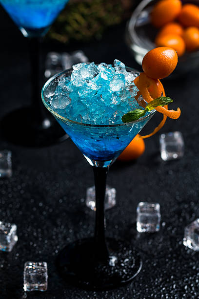 istock Blue cocktail in martini glasses 531418342