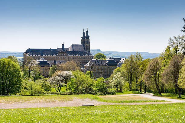 Benedictine Monatery Banz Abbey The Benedictine Monatery Banz Abbey (Kloster Banz) in Franconia, Germany bad staffelstein stock pictures, royalty-free photos & images