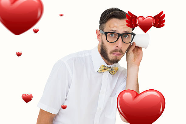 istock Composite image of geeky businessman eavesdropping with cup 531418791