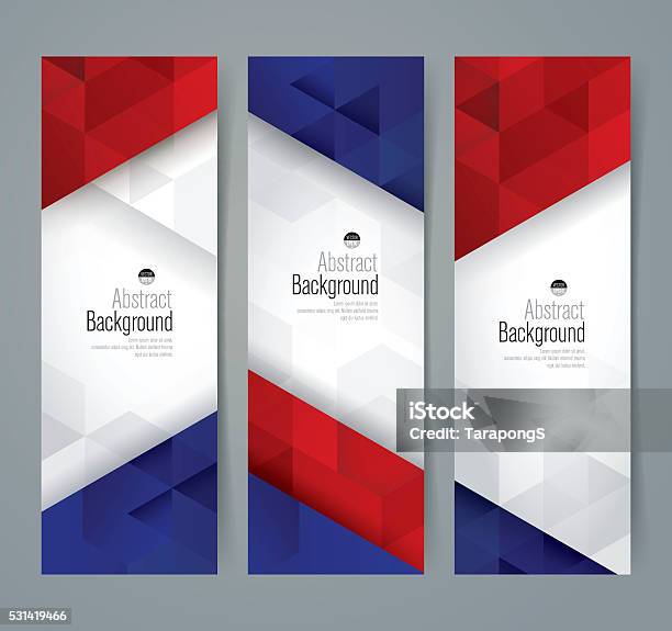 Collection Banner Design France Flag Colors Background Stock Illustration - Download Image Now