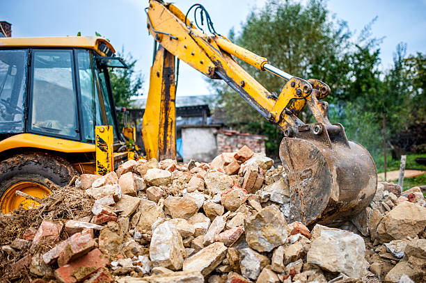 istock industrial hydraulic excavator on construction and demolition site 531419541