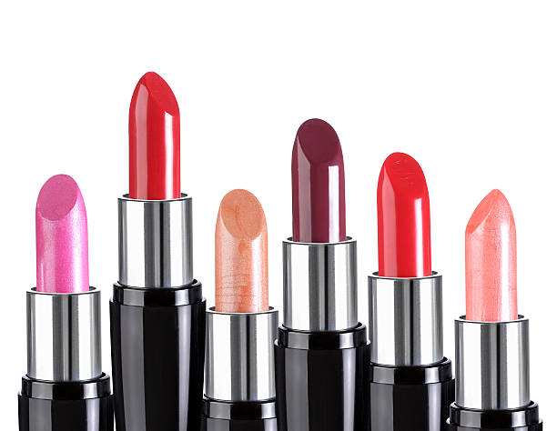 istock Group of colorful lipsticks isolated on white background 531420087