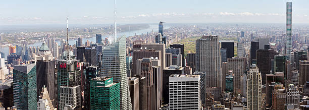 panorama da cidade de nova york manhattan - prédio da metlife - fotografias e filmes do acervo