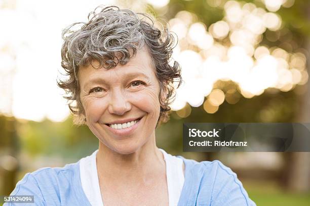Smiling Senior Woman Stock Photo - Download Image Now - Mature Women, Portrait, Women