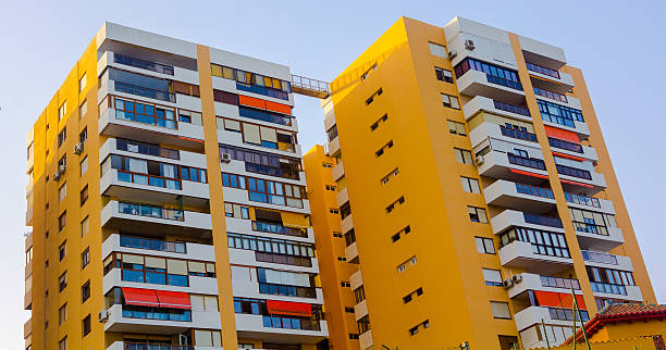 istock modern buildings with balconies and terraces in yellow 531426571