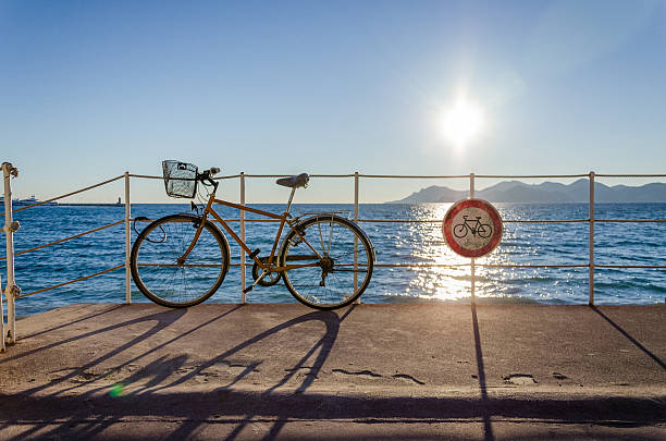 istock Bike by the sea with panel 531426983