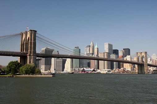 Skyline di New York visto dal Brooklyn Bridge Park