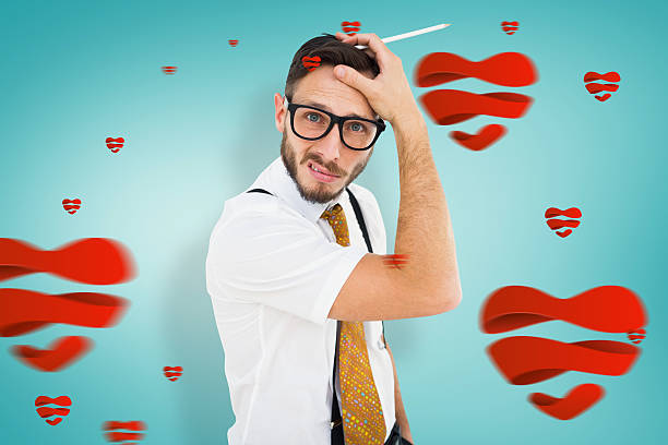 istock Composite image of geeky hipster scratching his head 531428469