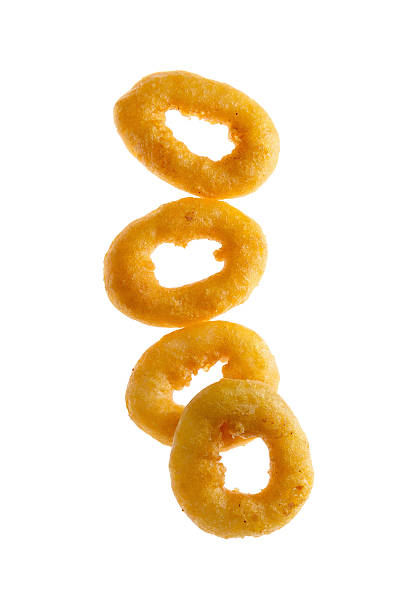 Deep-fried rings Deep-fried rings, on white calamari stock pictures, royalty-free photos & images