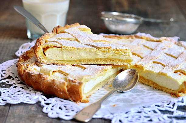 Crostata with ricotta. Crostata with ricotta on a rustic background. torte photos stock pictures, royalty-free photos & images