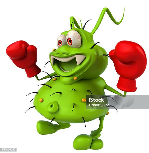 Fun Germ Monster Stock Photo - Download Image Now - Bacterium, Boxing - Sport, Conflict