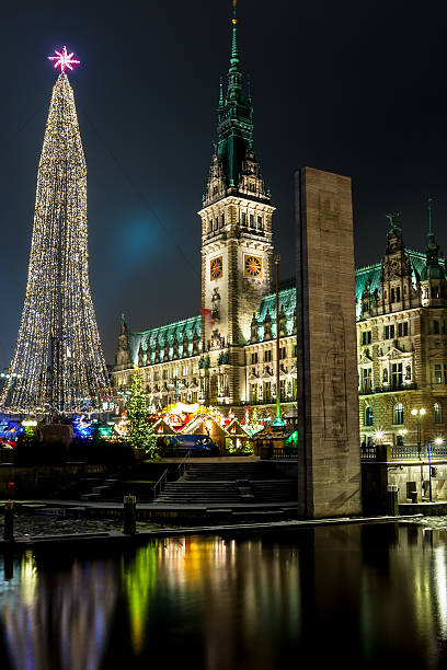 istock Christmas illuminations at square before Rathaus in Hamburg 531429687