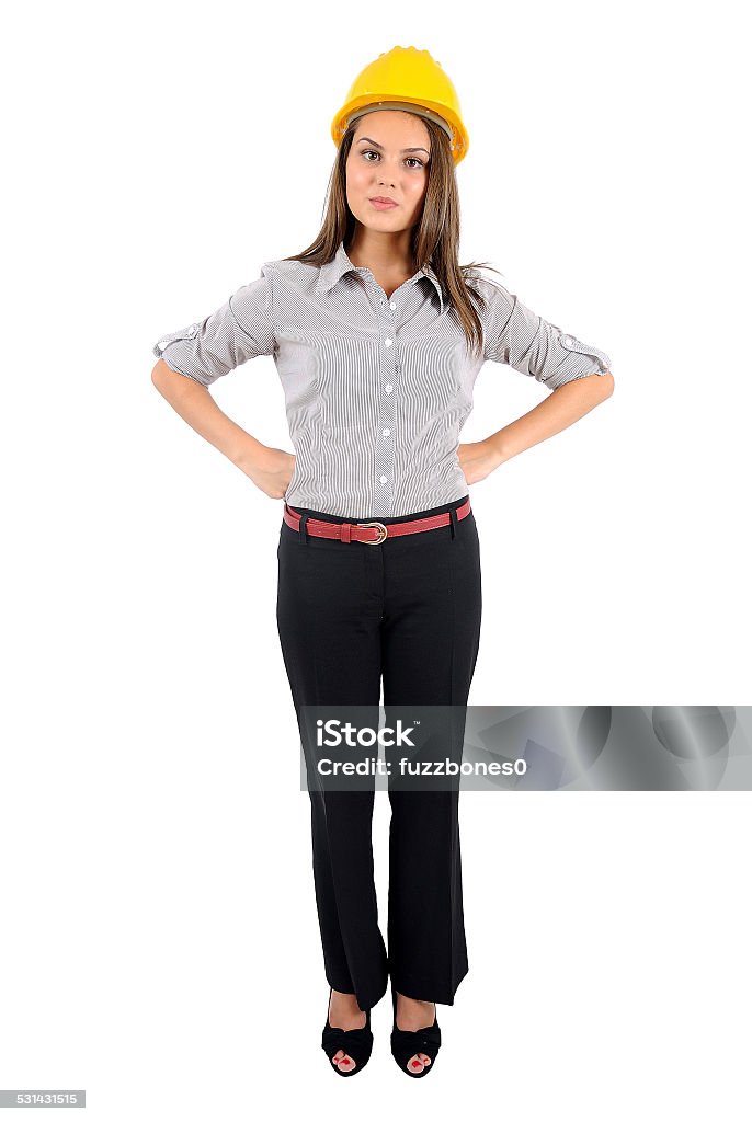 Isolated business woman Isolated young business woman standing 2015 Stock Photo