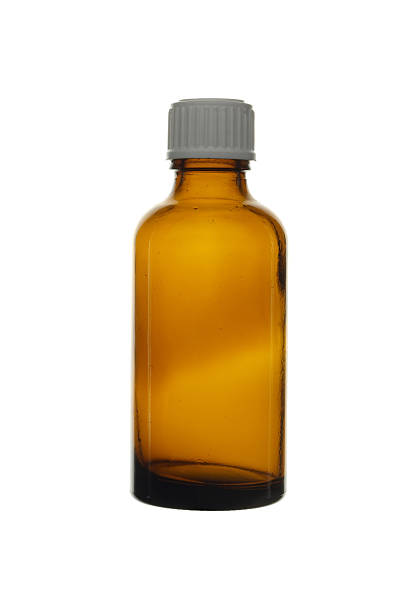 istock Empty glass vial brown isolated on white background. 531432619