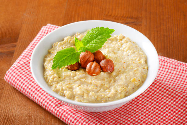 istock Oatmeal porridge with hazelnuts 531439497