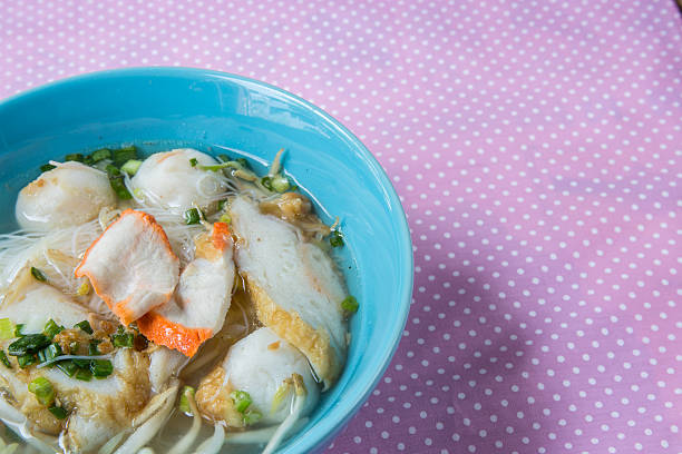 istock pork rice noodle soup from a bowl on table 531440155