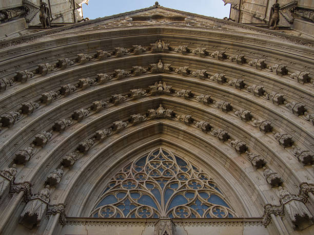 istock Gothic Catholic Cathedral Facade Steeples Barcelona Catalonia Spain. 531440473