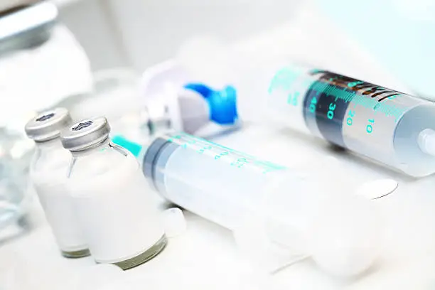 Professional medicines. Anesthetic drugs and syringes