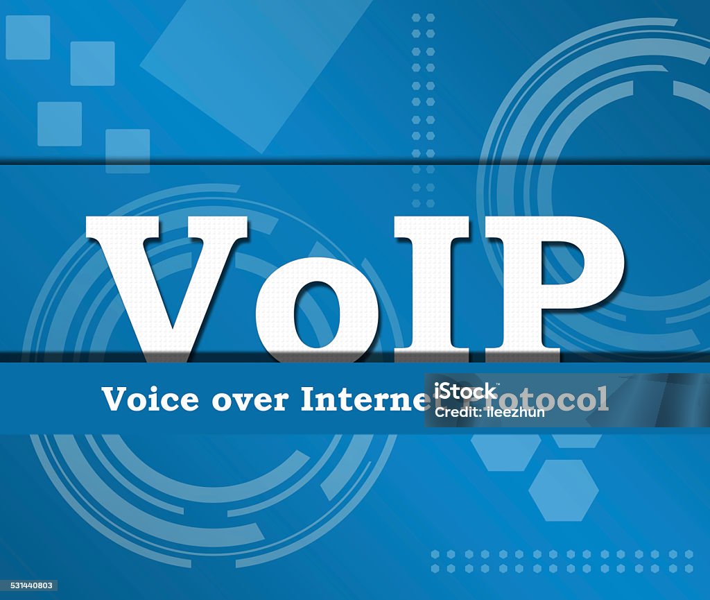 Voip Business Theme Background Voice over internet protocol image over abastract blue background. 2015 Stock Photo