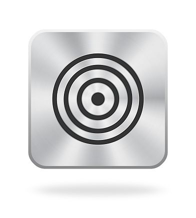 High Resolution Target Icon With Metal Texture