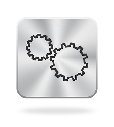High Resolution Gear Icon With Metal Texture