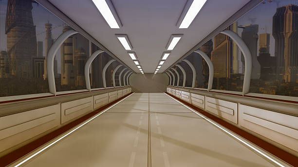 istock 3d render interior. Futuristic hallway. Interior concept design 531457970
