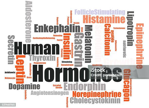Human Hormones Stock Photo - Download Image Now - Oxytocin, Progesterone, Hormone