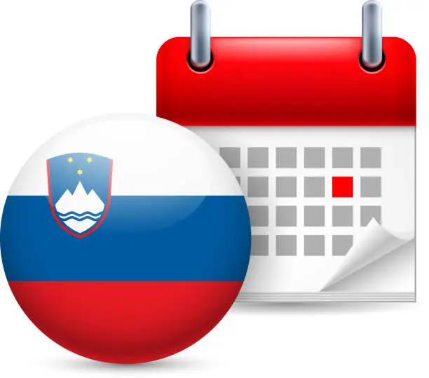 Vector illustration of Icon of National Day in Slovenia