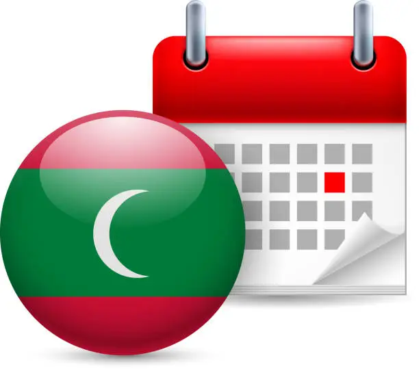 Vector illustration of Icon of National Day in Maldives