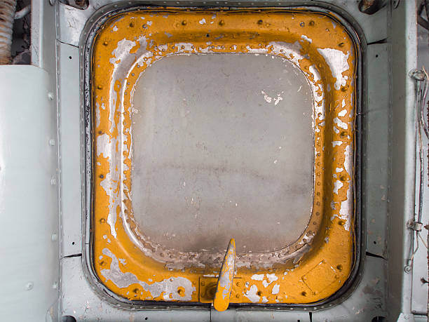 istock Old metal hatch door 531463187