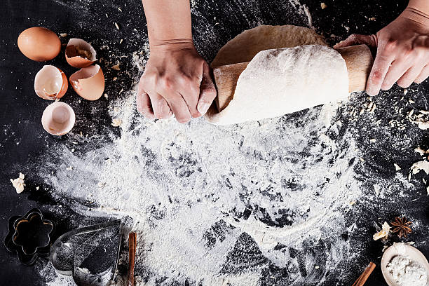 istock Making cookies on the blackboard with eggs, flour, cinnamon, top 531464260